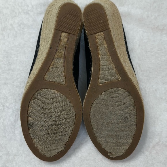 J. Crew Black Seville Espadrille Canvas Jude Wedges Size 9 - Picture 11 of 15